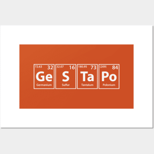 Gestapo (Ge-S-Ta-Po) Periodic Elements Spelling Posters and Art